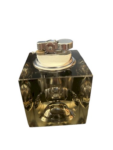 brique de table carré  design  vintage verre fumé  années 70 70s