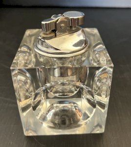 square table brick vintage design transparent glass 70s