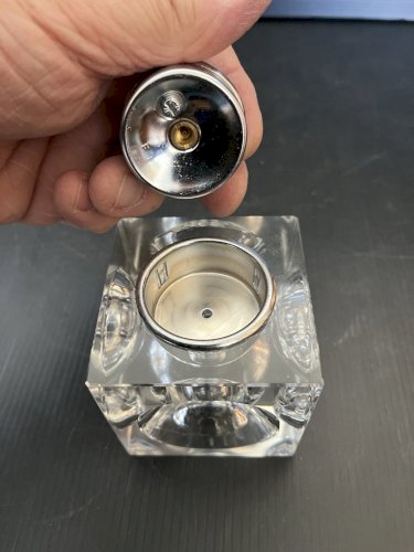 brique de table carré  design  vintage verre transparent  années 70 70s