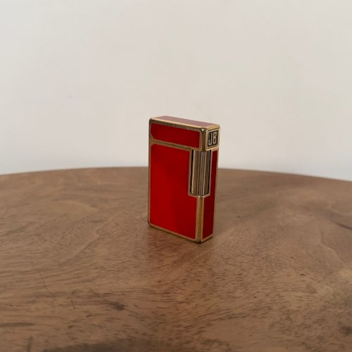 Briquet Dupont en laque rouge monogramme JB Paris made in France M3562