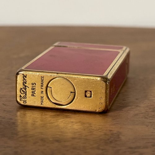 Briquet Dupont en laque rouge monogramme JB Paris made in France M3562