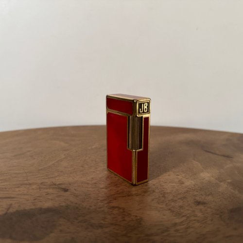 Briquet Dupont en laque rouge monogramme JB Paris made in France M3562