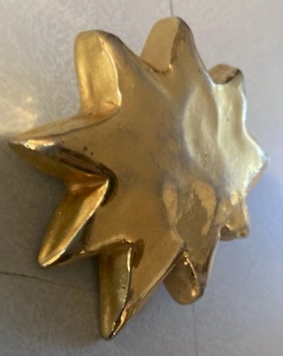 Broche Accessoire Doré 1980 Mode Design Art XXe Christian Lacroix Ancien Bijou