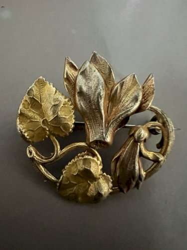 Broche Ancienne Art Nouveau Florale Unisexe 1890/1910 Collection Vintage