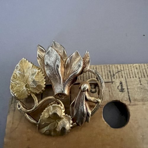 Broche Ancienne Art Nouveau Florale Unisexe 1890/1910 Collection Vintage