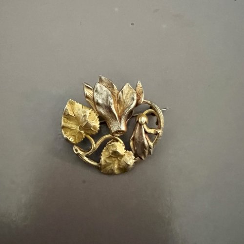 Broche Ancienne Art Nouveau Florale Unisexe 1890/1910 Collection Vintage