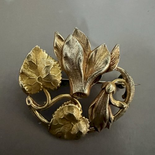 Broche Ancienne Art Nouveau Florale Unisexe 1890/1910 Collection Vintage