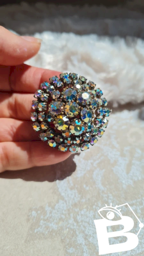 Broche ancienne avec strass Boréales années 50