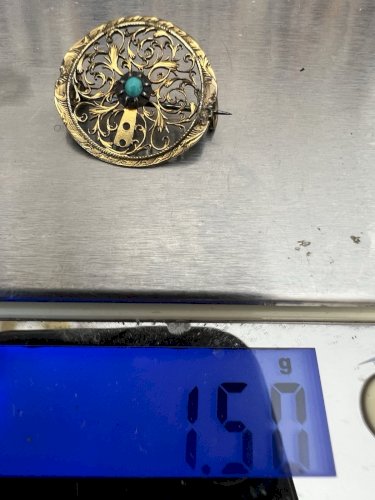 Broche ancienne coque de montre métal argent Unisex collection