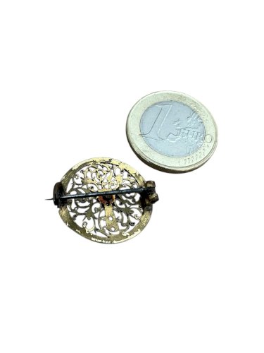Broche ancienne coque de montre métal argent Unisex collection