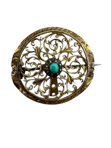 Broche ancienne coque de montre métal argent Unisex collection