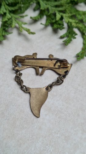 Broche ancienne drapeaux alliance Americo -Franco -Britanique