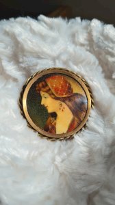 Vintage enameled brooch