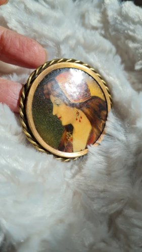 Broche ancienne émaillée