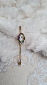 Broche ancienne émaux de limoges en or 18 k L. Clément 