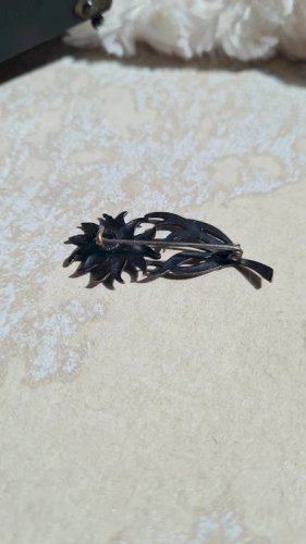 Broche Ancienne en cuivre et strass fleur edelweiss