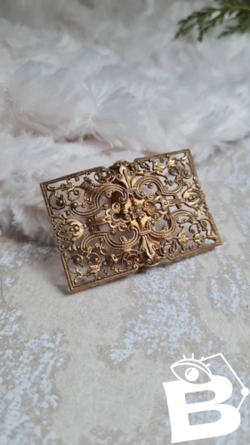 Broche ancienne filigrane - Pince à foulard doré