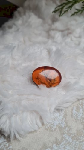 Broche ancienne fleurs en inclusion