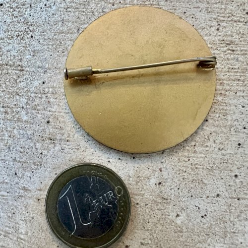 BROCHE ANCIENNE MÉDAILLE NAPOLÉON & WURTEMBERG - LAITON DORÉ - XIXe/DÉBUT XXe