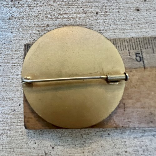 BROCHE ANCIENNE MÉDAILLE NAPOLÉON & WURTEMBERG - LAITON DORÉ - XIXe/DÉBUT XXe