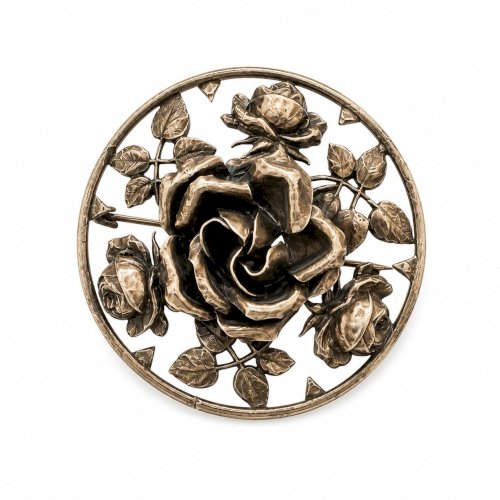 Broche ancienne métal argenté roses Art Déco 1925 Vintage Romantique Florale
