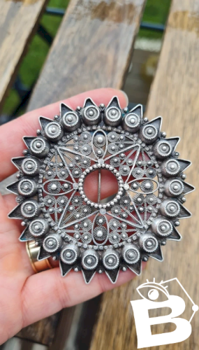 Broche ancienne ottoman en filigrane et en argent- orientale - Maghreb berbère
