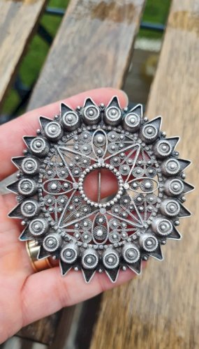 Broche ancienne ottoman en filigrane et en argent- orientale - Maghreb berbère