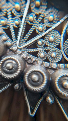 Broche ancienne ottoman en filigrane et en argent- orientale - Maghreb berbère