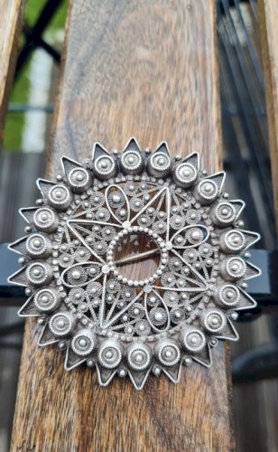 Broche ancienne ottoman en filigrane et en argent- orientale - Maghreb berbère