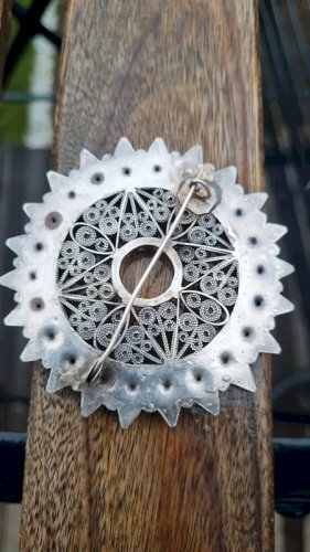 Broche ancienne ottoman en filigrane et en argent- orientale - Maghreb berbère