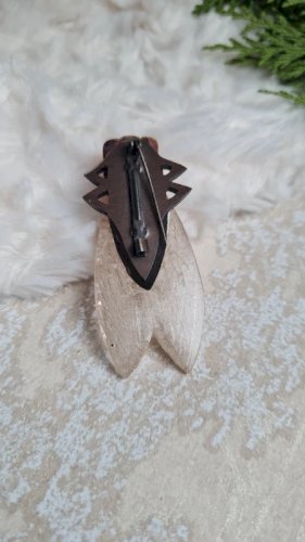 Broche ancienne oversize Cigale en bakélite années 20-30