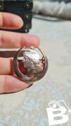 Broche ancienne republica argentine en cuivre - collection