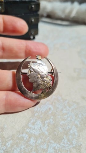 Broche ancienne republica argentine en cuivre - collection