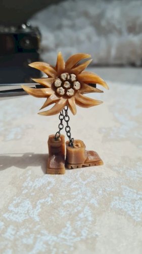 Broche ancienne souvenir edelweiss