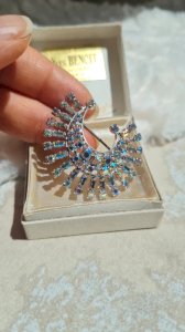 Broche Ancienne strass Boréales poinçon 128