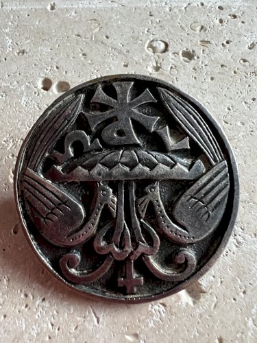 broche ancienne Vintage Attribué A Fernand PY Medailleur Collection Art Sacré