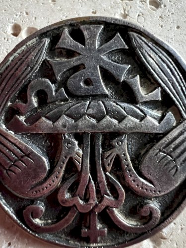 broche ancienne Vintage Attribué A Fernand PY Medailleur Collection Art Sacré