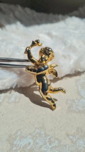 Broche Ange - chérubin - broche Marie Puisais- broche vintage doré