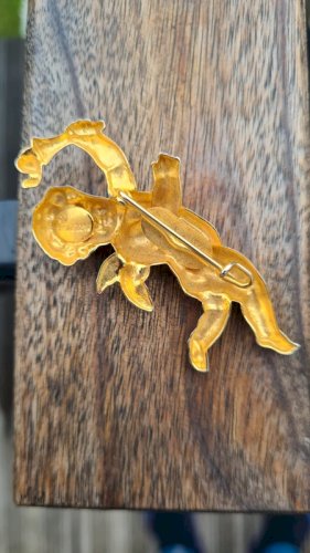 Broche Ange - chérubin - broche Marie Puisais- broche vintage doré