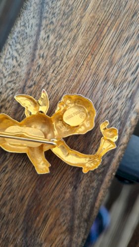 Broche Ange - chérubin - broche Marie Puisais- broche vintage doré