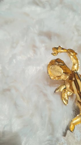 Broche Ange - chérubin - broche Marie Puisais- broche vintage doré