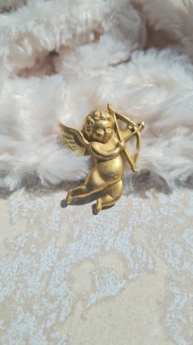 Broche Ange chérubin en métal doré - Cupidon