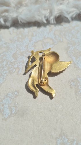 Broche Ange chérubin en métal doré - Cupidon