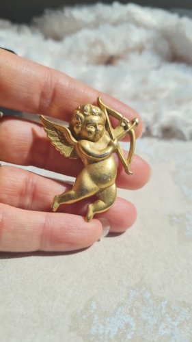 Broche Ange chérubin en métal doré - Cupidon