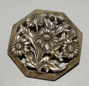 - BROCHE ARGENT FLEURS MARGUERITES Poinçon Crabe et FLAM Made in France BIJOU  D