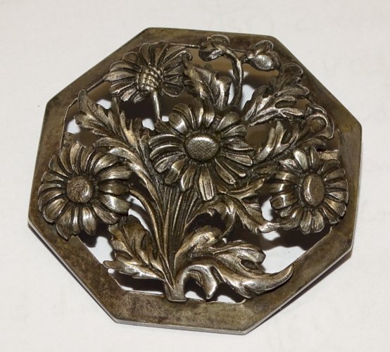 - BROCHE ARGENT FLEURS MARGUERITES Poinçon Crabe et FLAM Made in France BIJOU  D