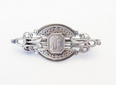 Broche argentée 19ème Notre Dame de la Salette