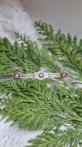 Antique Art Deco brooch with rhinestones - 1920s/1930s