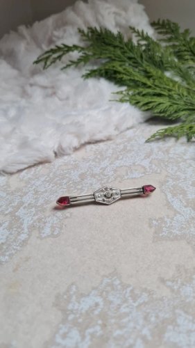 Broche art déco ancienne avec strass - années  20/ 30