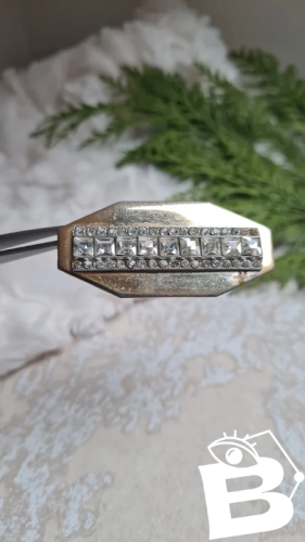 Broche art déco ancienne avec strass - années 20-30